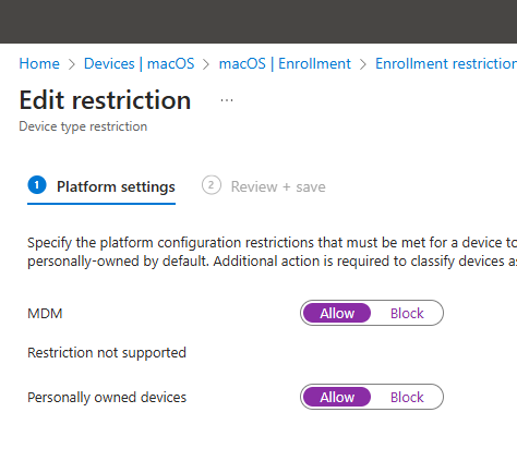 User enrollment process on Mac with Company Portal